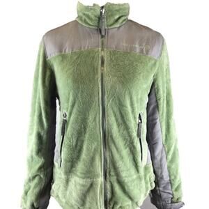 Free Country Jacket Coat Fleece Size Medium 8-10 Light Green Gray Zip Up Pockets